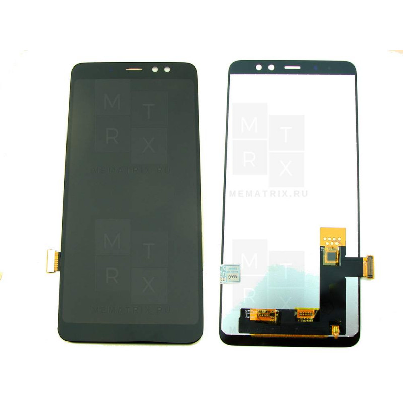 Samsung Galaxy A8 Plus 2018 (A730) тачскрин + экран (модуль) черный Copy TFT