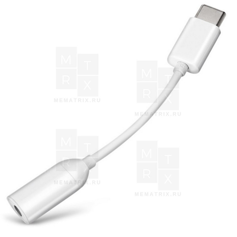 Переходник Xiaomi Type-C на mini-Jack 3.5 мм белый