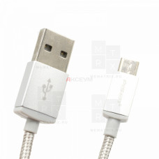 Кабель USB - MicroUSB Pisen MU12 Серебро
