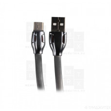 Кабель USB - MicroUSB Remax RC-035m (плоский, с подсветкой) Черный