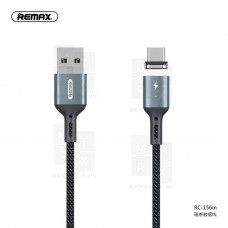Кабель USB - MicroUSB Remax RC-156m ( 3A, магнитный, оплетка ткань ) Черный