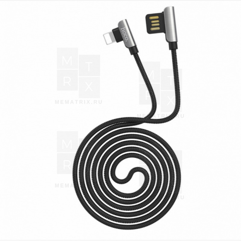 Кабель USB - Lightning (для iPhone) Hoco U42 (оплетка металл) Черный