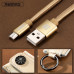 Кабель USB - MicroUSB Remax RC-079m (брелок выдвижной, 300 мм.) Золото