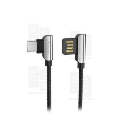 Кабель USB - Type-C Hoco U42 (оплетка металл) Черный