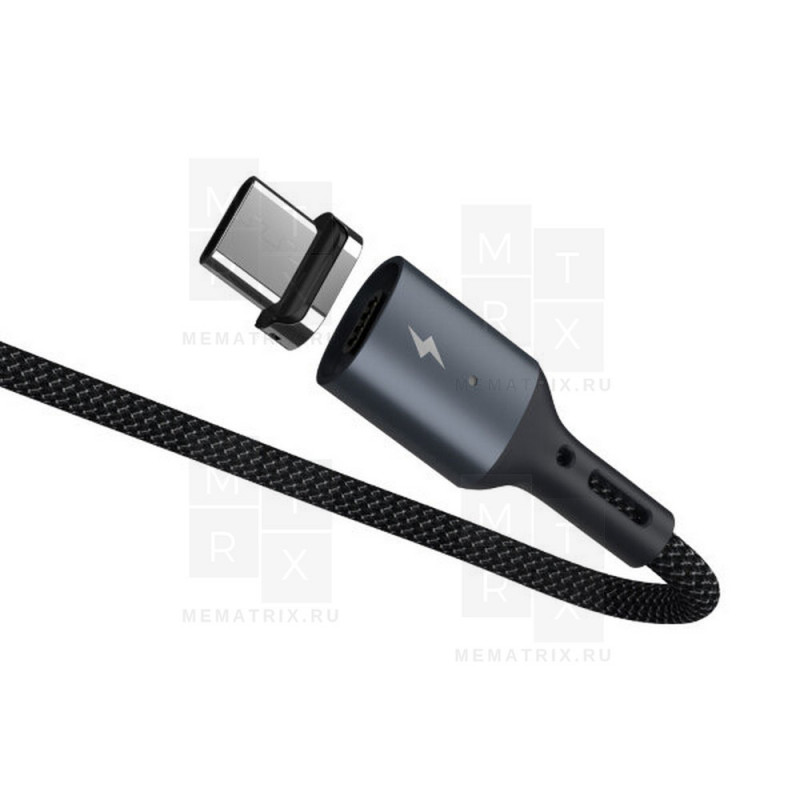 Кабель USB - Type-C Remax RC-156a (3A, магнитный, оплетка ткань) Черный