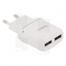 Сетевое зарядное устройство USB Hoco C12 (2.4 A, 2 порта) Белый