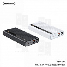 Внешний Аккумулятор (Power Bank) Remax RPP-197 30000 mAh (3A, QC, PD, LCD) Черный