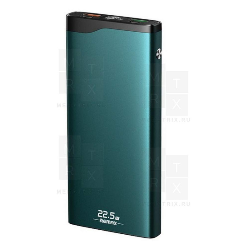 Внешний Аккумулятор (Power Bank) Remax RPP-201 10000 mAh (3A, QC, PD) Зеленый