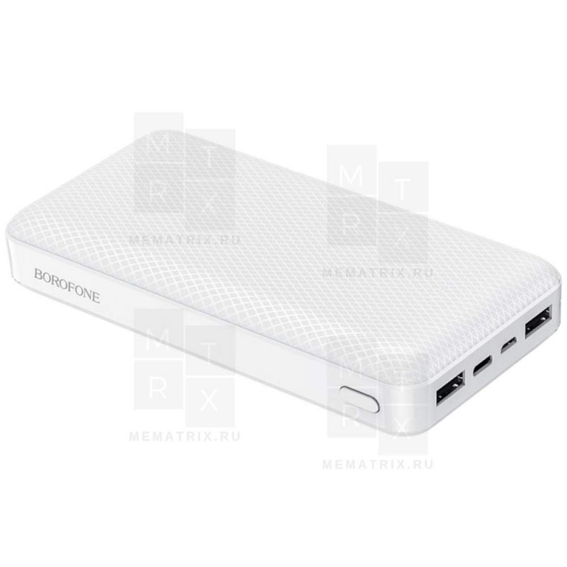 Внешний портативный аккумулятор (Power Bank) Borofone BJ3A 20000 mAh (2A, 2USB, MicroUSB, Type-C) Белый