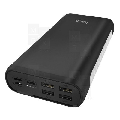 Внешний Аккумулятор (Power Bank) Hoco J60 30000 mAh (2A, 4USB, MicroUSB, Type-C, Lightning) Черный