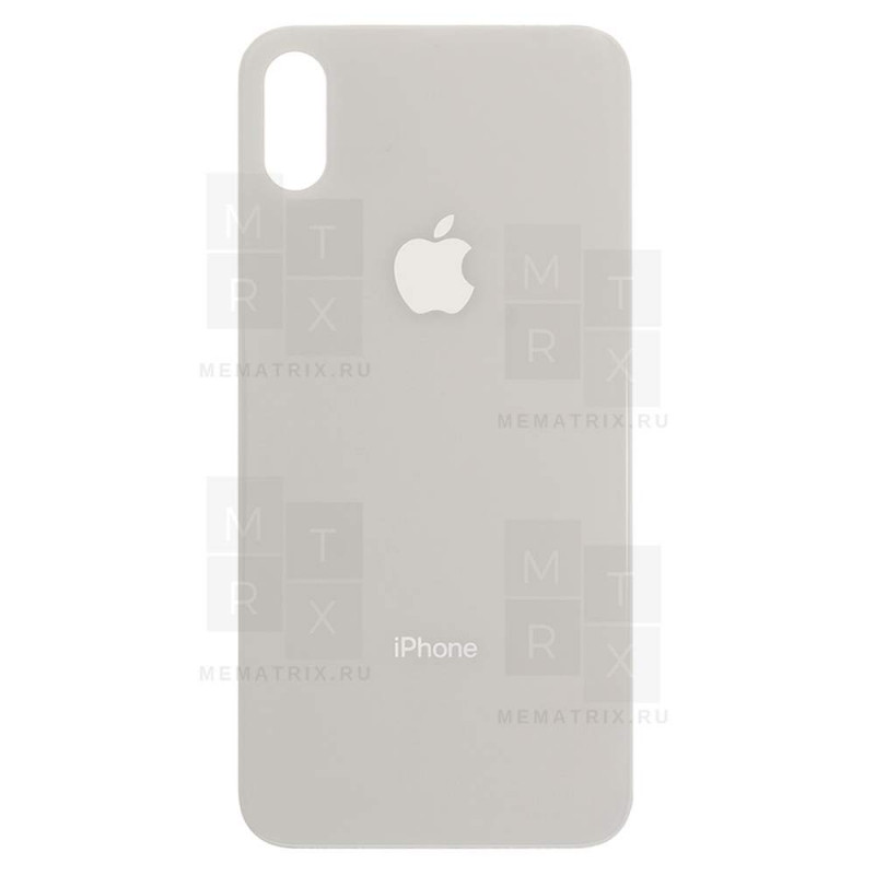 Задняя крышка iPhone X white (белая) с увеличенным вырезом под камеру OR