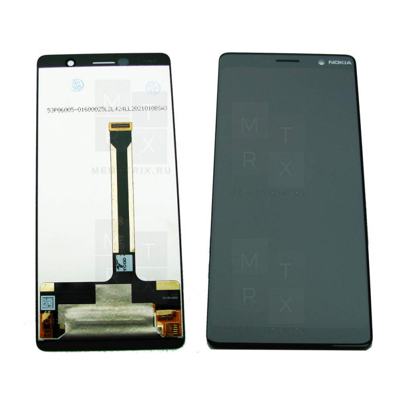 Nokia 7 Plus тачскрин + экран (модуль) черный