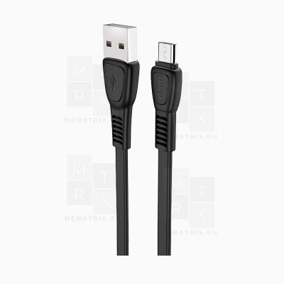 Кабель USB - MicroUSB Hoco X40 (плоский) Черный