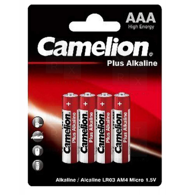Батарейка Camelion  LR03  Plus Alkaline BL-4 (LR03-BP4, батарейка,1.5В) (48)