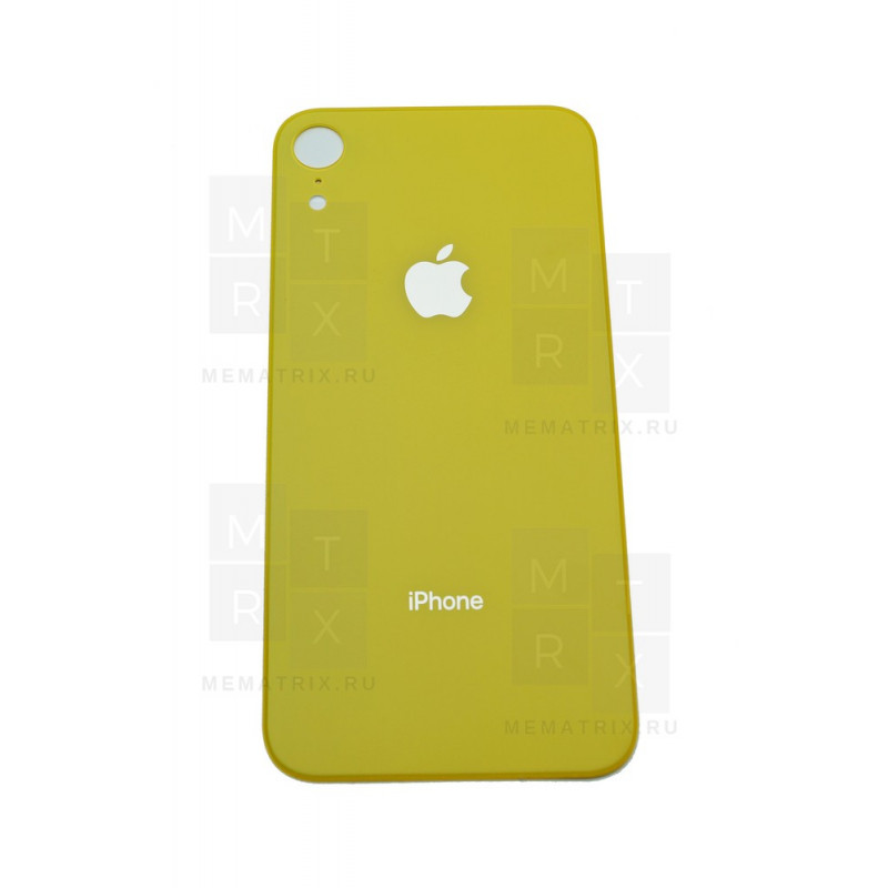 Задняя крышка iPhone Xr yellow (желтый) с увеличенным вырезом под камеру