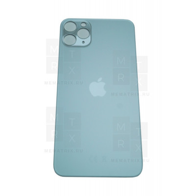 Задняя крышка iPhone 11 Pro Max silver (белый) с увеличенным вырезом под камеру Премиум AA