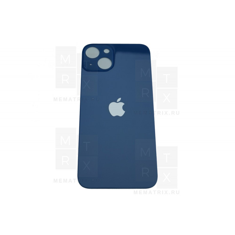 Задняя крышка iPhone 13 blue (синее) с широким отверстием  Премиум AA