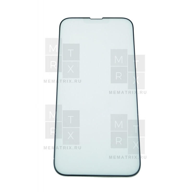 Защитное стекло (Матовое) для iPhone 13 Pro Max, 14 Plus Черное (Закалённое, полное покрытие)