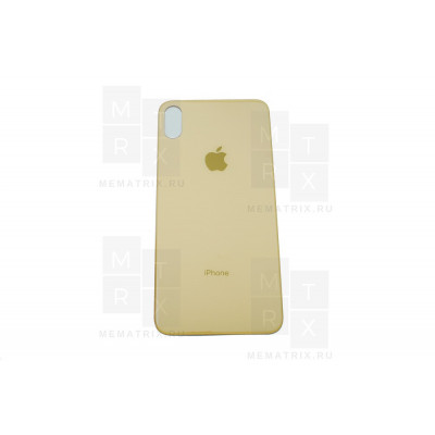 Задняя крышка iPhone XS Max gold (золотая) с широким отверстием