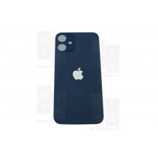 Задняя крышка iPhone 12 mini blue (синее) с увеличенным вырезом под камеру