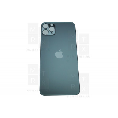 Задняя крышка iPhone 11 Pro Max space grey (черный) с увеличенным вырезом под камеру Премиум AA