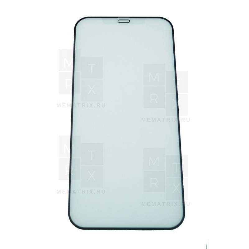 Защитное стекло (Матовое) для iPhone 12 Pro Max Черное (Закалённое, полное покрытие)