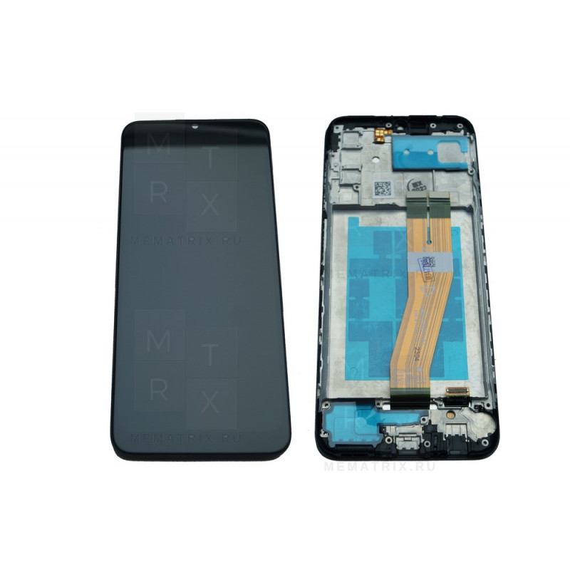 Samsung A03s (A037G) тачскрин + экран (модуль) черный OR с рамкой (GH81-21233A) REF 163mm