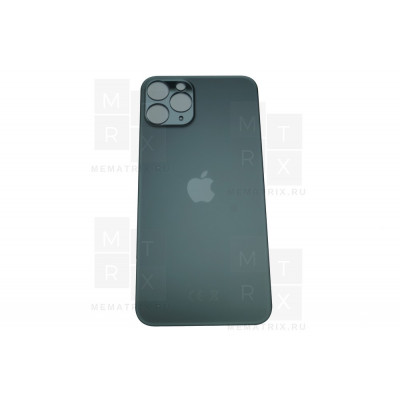 Задняя крышка iPhone 11 Pro space grey (черный) с увеличенным вырезом под камеру Премиум AA