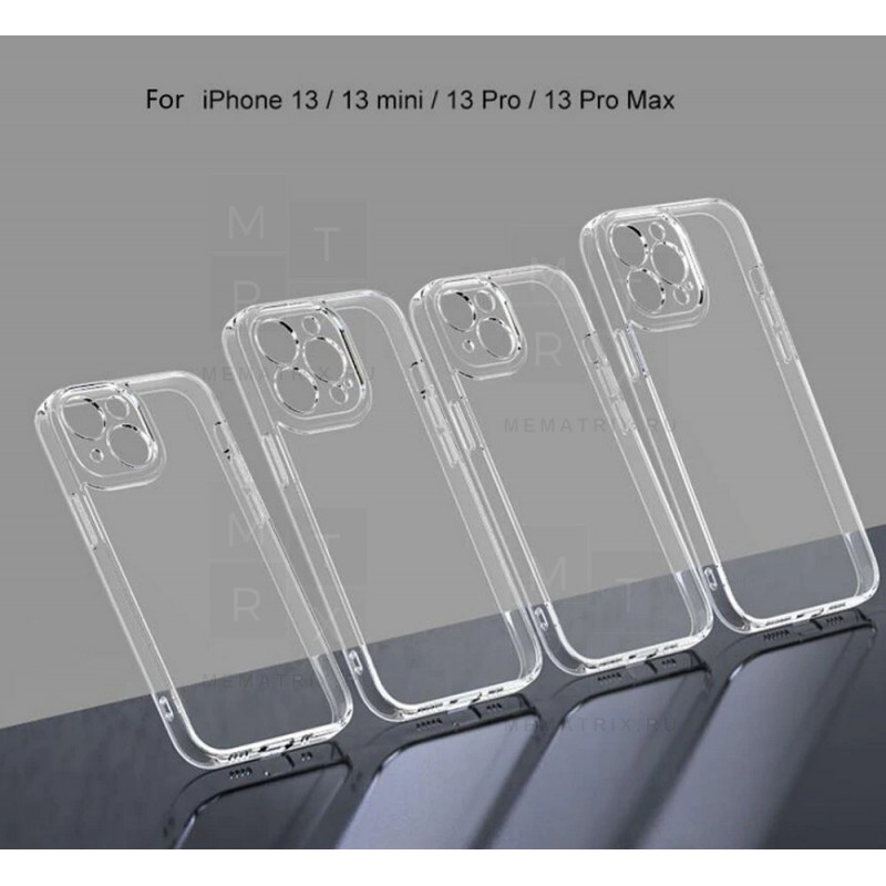 Чехол-накладка для iPhone 13 mini (с защитой камеры) Прозрачный