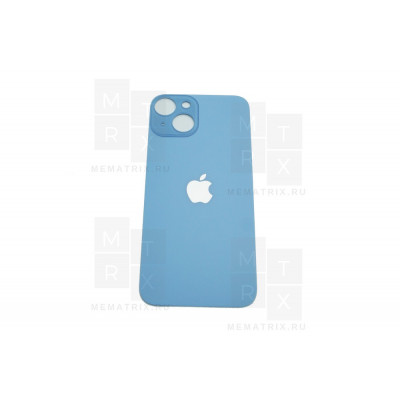 Задняя крышка iPhone 14 blue (синяя) с увеличенным вырезом под камеру