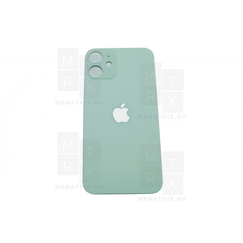 Задняя крышка iPhone 12 mini green (зеленая) с увеличенным вырезом под камеру