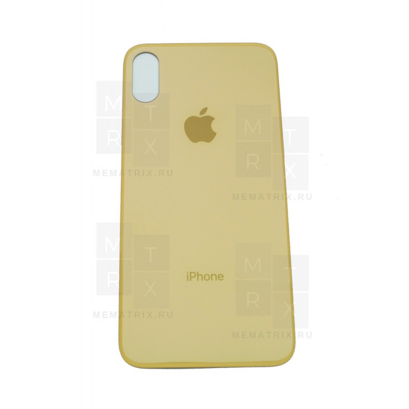 Задняя крышка iPhone XS gold (золотая) с широким отверстием