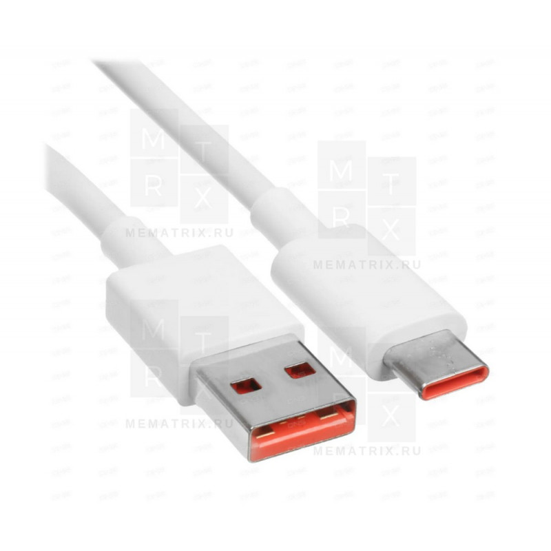 Кабель USB - Type-C для Xiaomi (6A, 120W, чип Turbo Charger) (тех.упак.) Белый OR