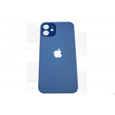 Задняя крышка iPhone 12 blue (синий) с увеличенным вырезом под камеру OR
