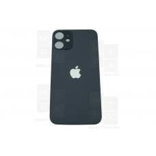 Задняя крышка iPhone 12 mini black (черная) с увеличенным вырезом под камеру