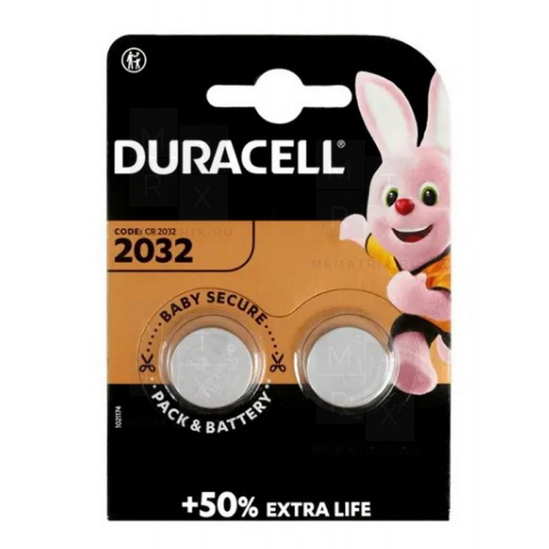 Батарейка Duracell CR2032 2 шт