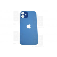 Задняя крышка iPhone 12 mini blue (синее) с увеличенным вырезом под камеру OR