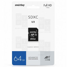 Карта памяти SDXC 64GB Smart Buy Class 10 U3 (SB64GBSDXC10U3)