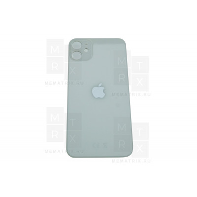 Задняя крышка iPhone 11 white (белая) с увеличенным вырезом под камеру OR