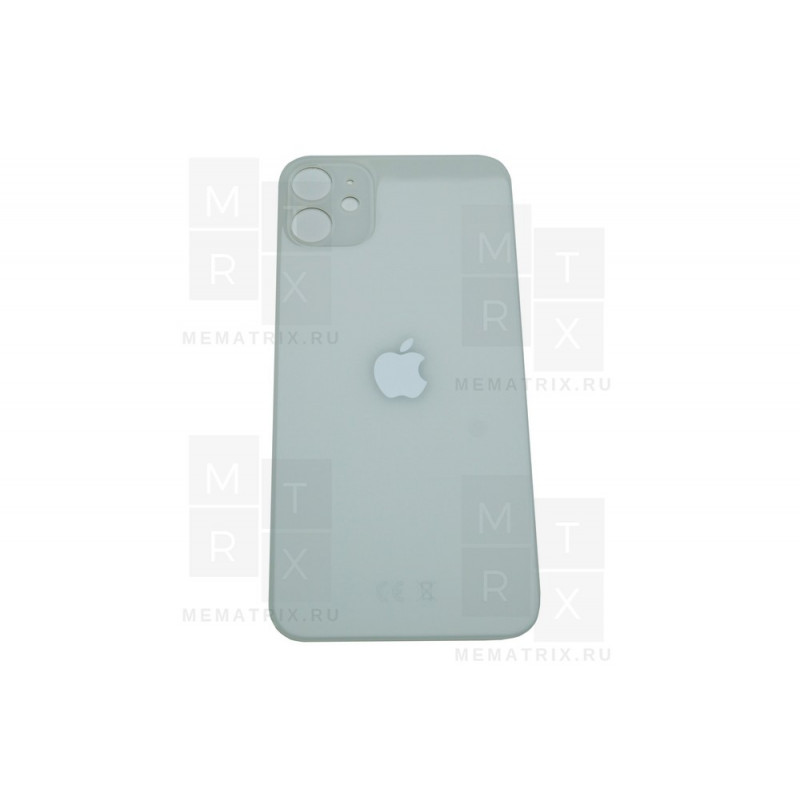 Задняя крышка iPhone 11 white (белая) с увеличенным вырезом под камеру OR