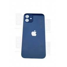 Задняя крышка iPhone 12 blue (синее) с увеличенным вырезом под камеру склеенное
