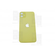 Задняя крышка iPhone 11 yellow (желтая) с увеличенным вырезом под камеру
