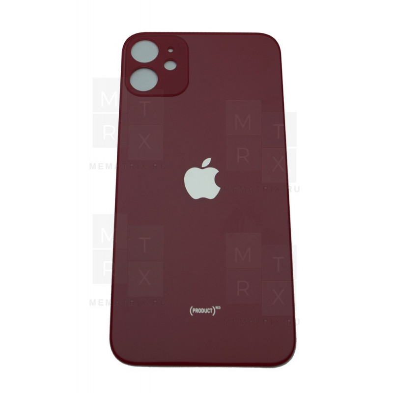 Задняя крышка iPhone 11 red (красная) с увеличенным вырезом под камеру