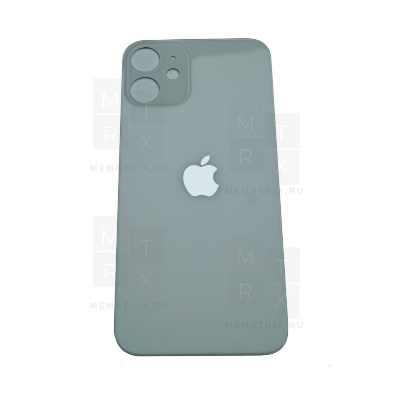 Задняя крышка iPhone 12 mini white (белая) с увеличенным вырезом под камеру OR