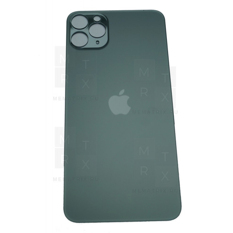 Задняя крышка iPhone 11 Pro Max midnight green (темно-зеленый) с увеличенным вырезом под камеру  Orig