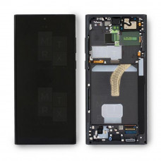 Samsung Galaxy S22 Ultra (S908B) тачскрин + экран (модуль) черный OR в рамке