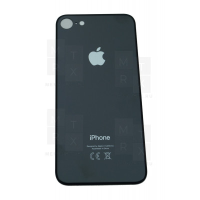 Задняя крышка iPhone 8 space gray (черный) с увеличенным вырезом под камеру Премиум