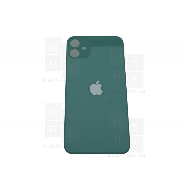 Задняя крышка iPhone 11 green (зеленая) с увеличенным вырезом под камеру Orig