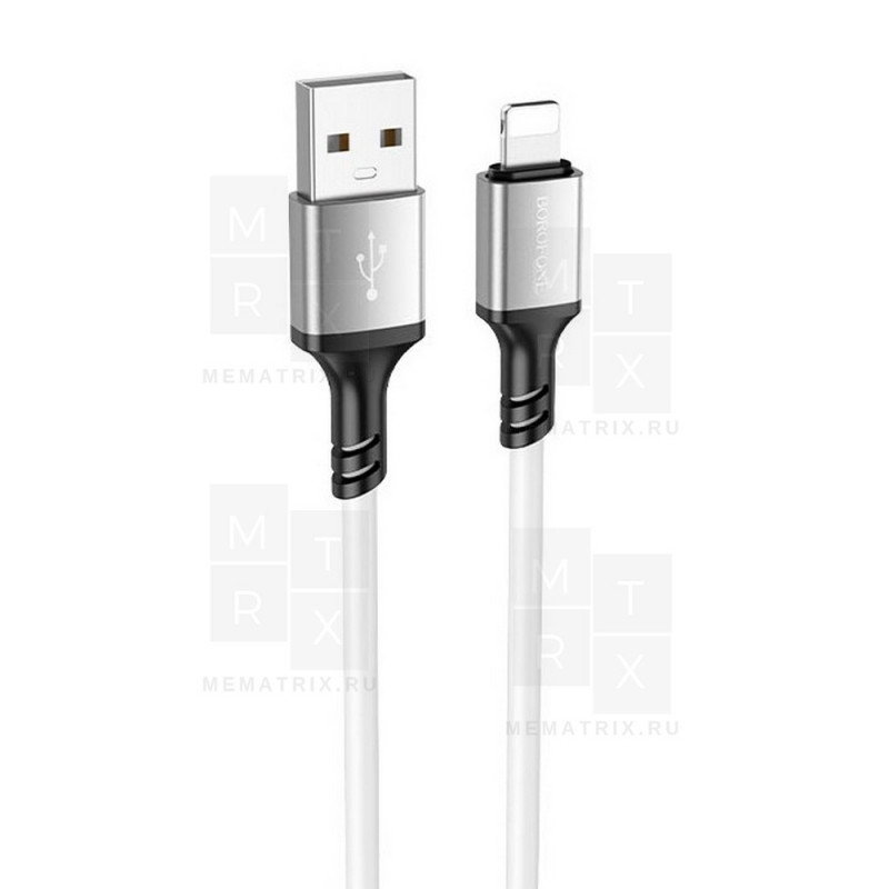 Кабель USB - Lightning (для iPhone) Borofone BX83 (2.4A, силикон) Белый