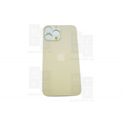 Задняя крышка iPhone 13 Pro MAX gold (золотая) с широким отверстием